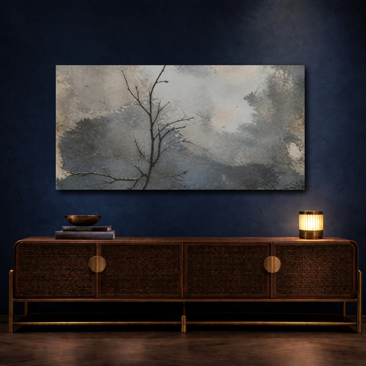 Mockup 4. Wabi Sabi Bare Branch shown as canvas print