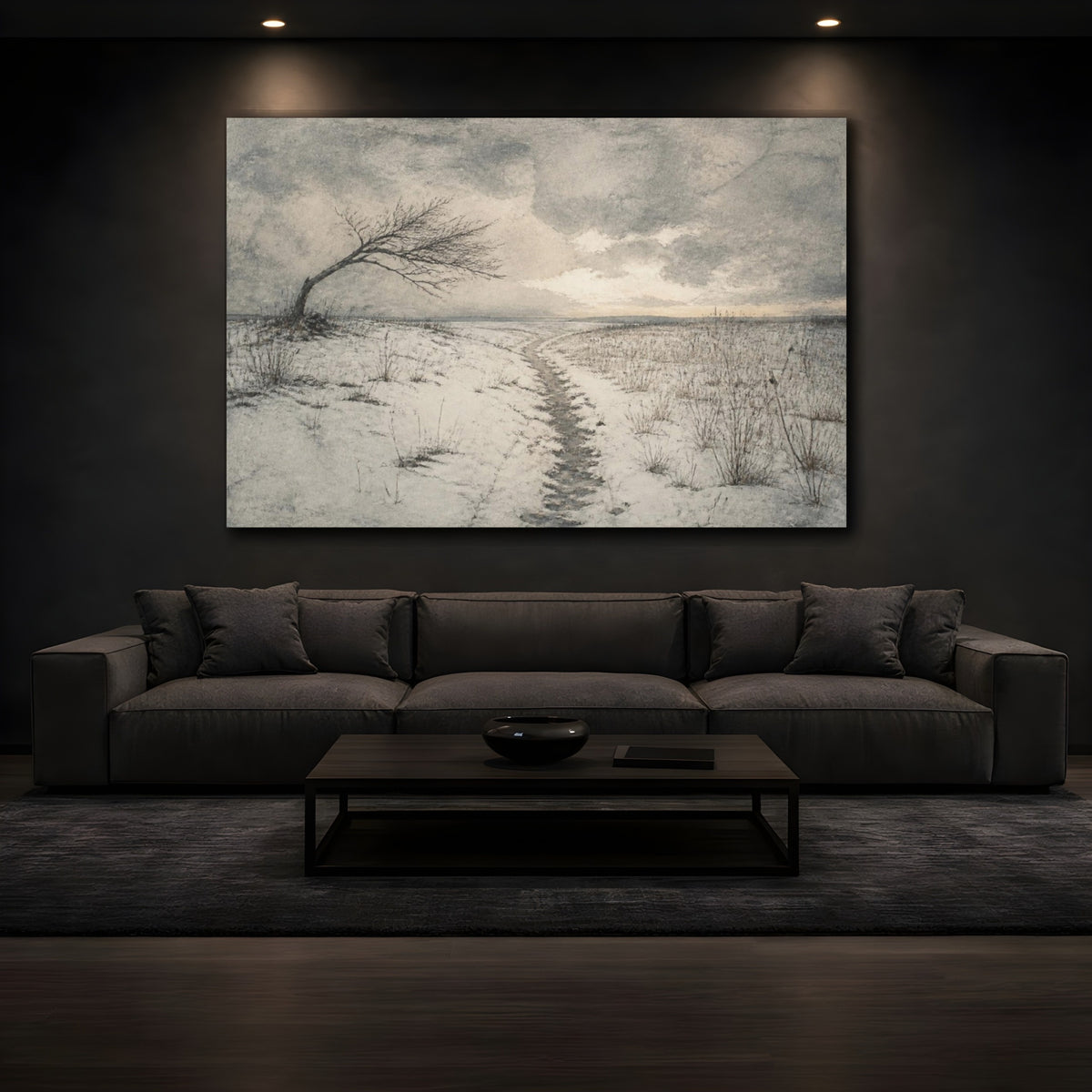 Mockup 3. Wabi Sabi Bent Tree shown as canvas print