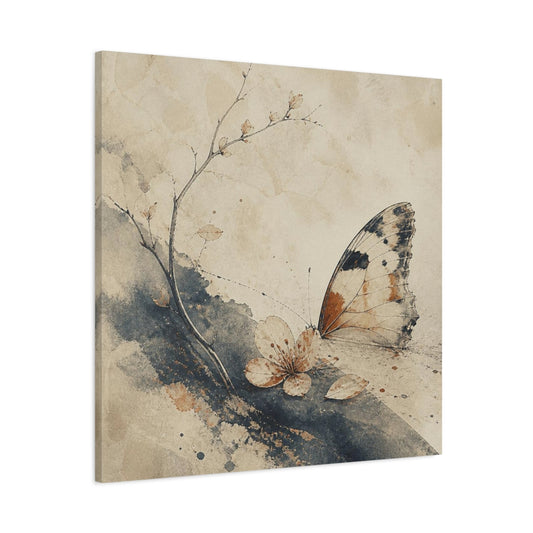 Main Mockup. Wabi Sabi Butterfly Blossom shown as canvas print