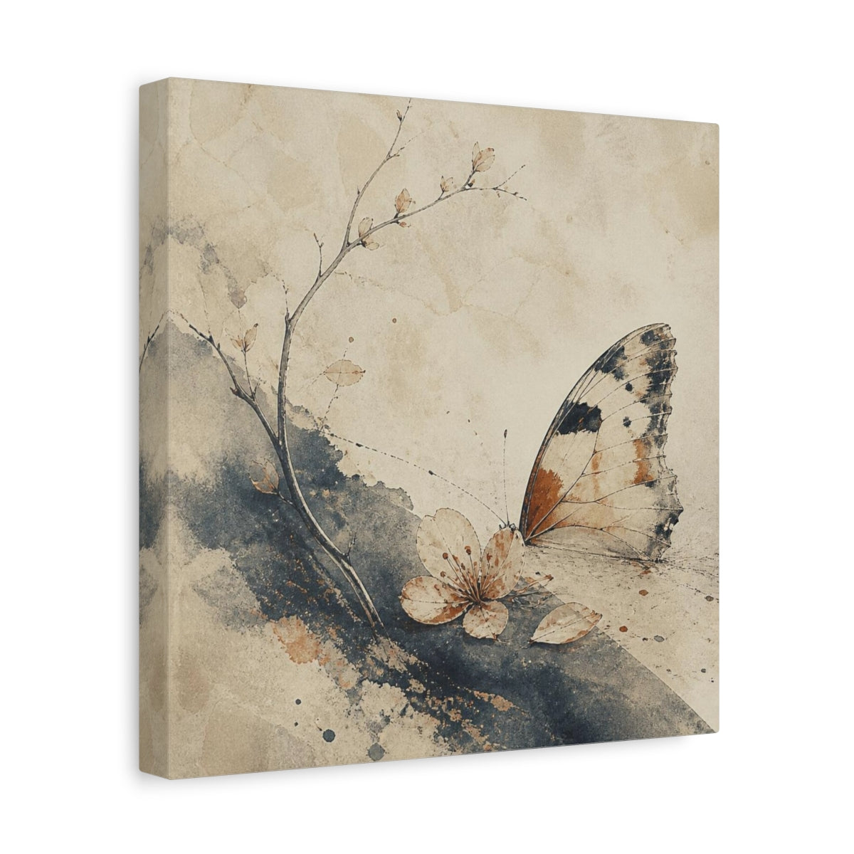 Side Mockup 8. Wabi Sabi Butterfly Blossom shown as canvas print