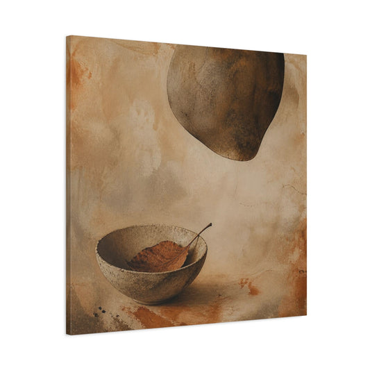 Main Mockup. Wabi Sabi Ceramic Bowl shown as canvas print