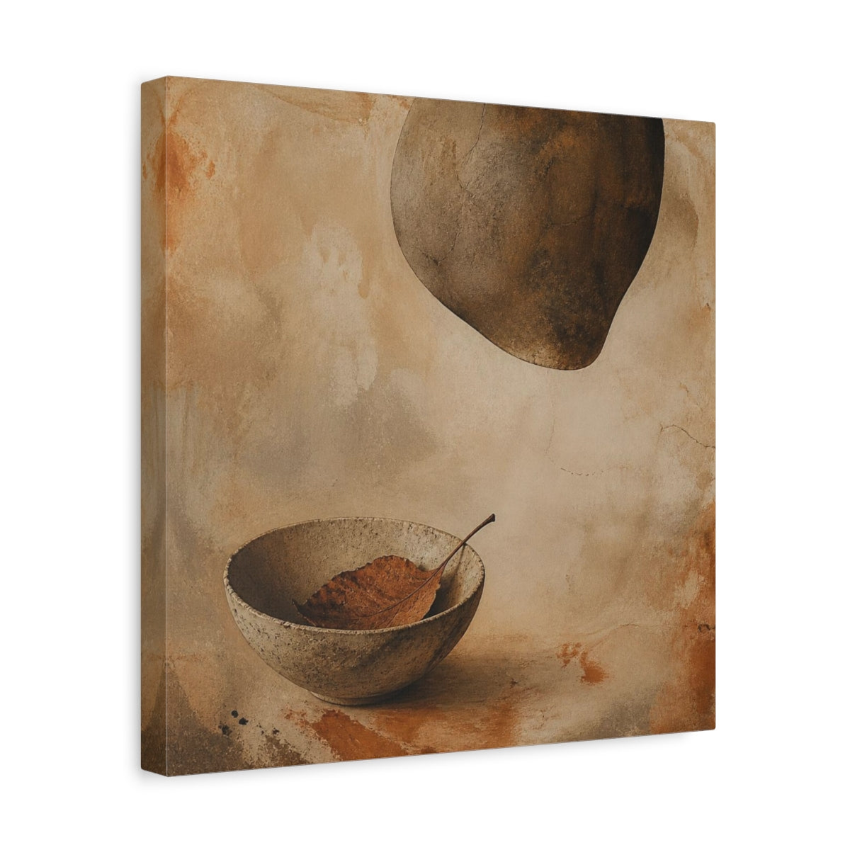 Side Mockup 7. Wabi Sabi Ceramic Bowl shown as canvas print