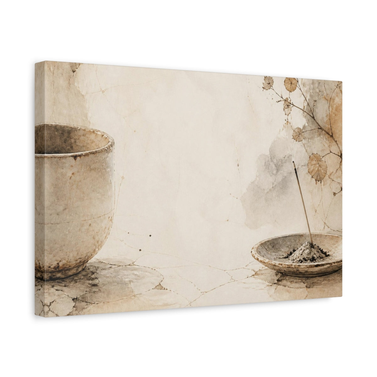 Side Mockup 4. Wabi Sabi Ceramic Cup shown as canvas print