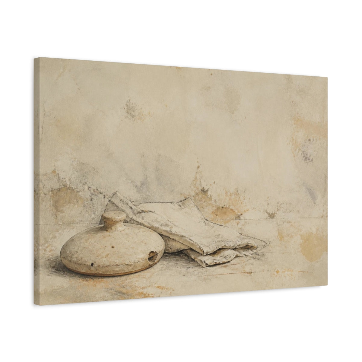 Side Mockup 2. Wabi Sabi Ceramic Lid shown as canvas print
