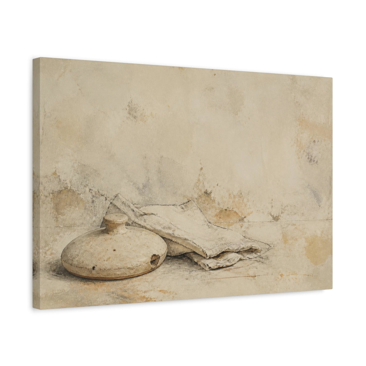 Side Mockup 3. Wabi Sabi Ceramic Lid shown as canvas print