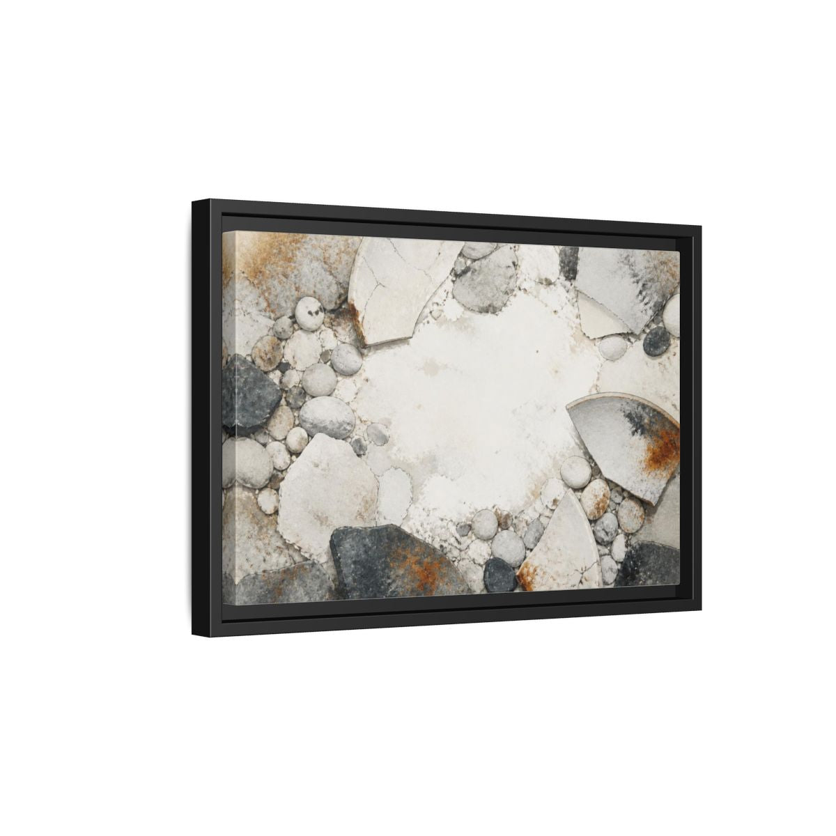 Side Mockup 6. Wabi Sabi Ceramic Shard shown as framed canvas print