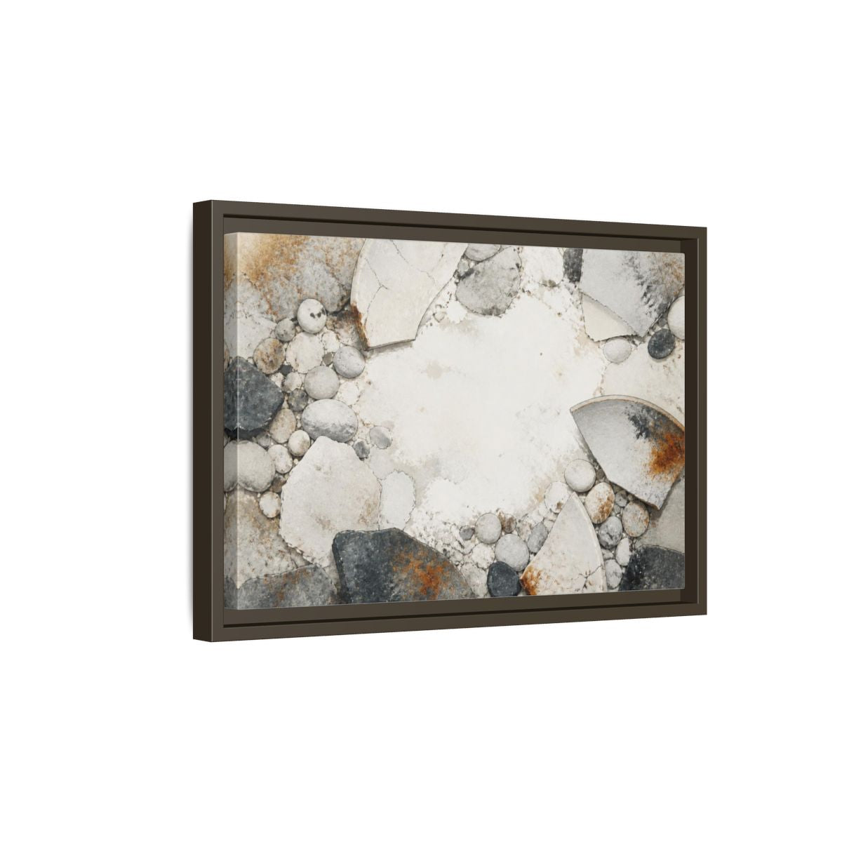 Side Mockup 5. Wabi Sabi Ceramic Shard shown as framed canvas print