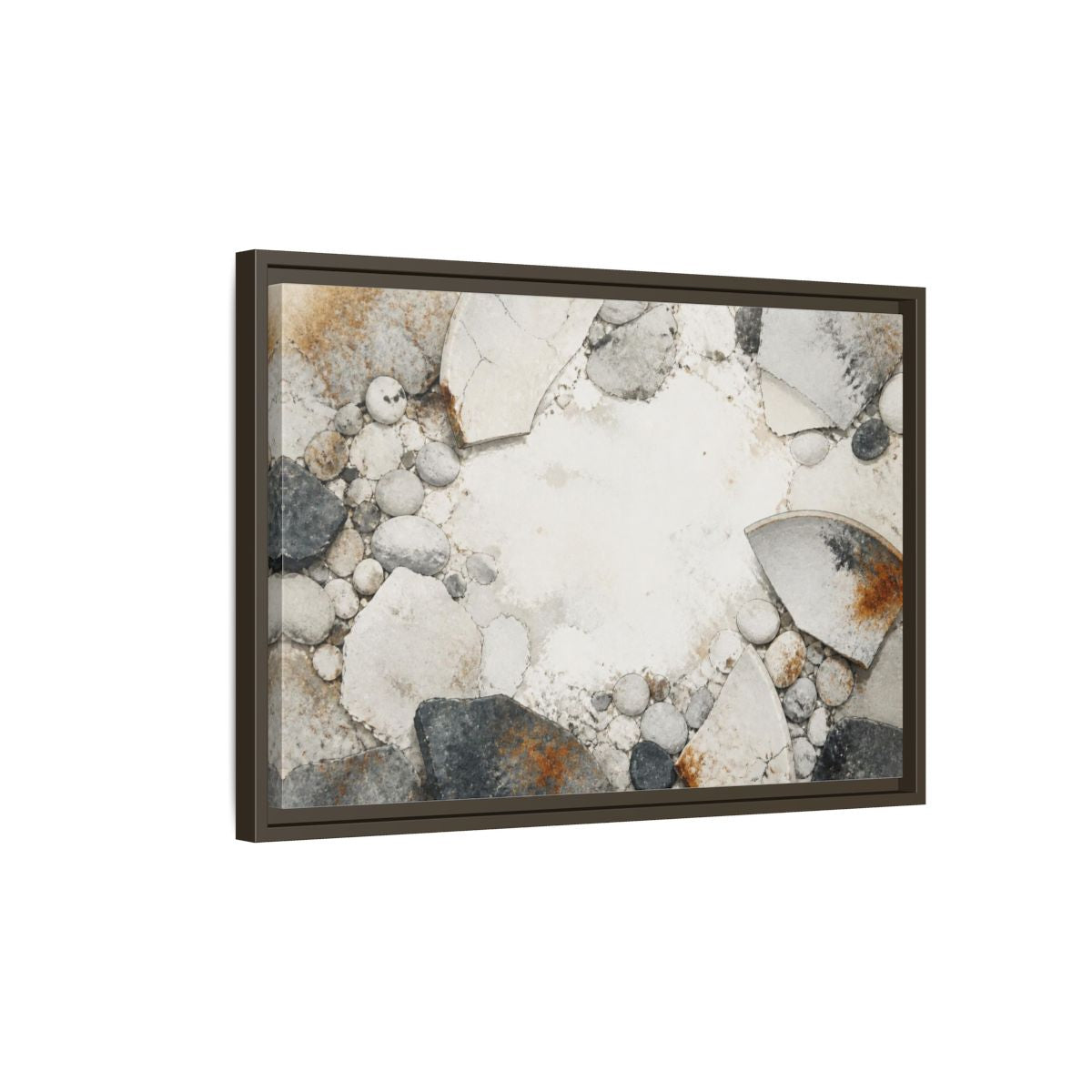 Side Mockup 2. Wabi Sabi Ceramic Shard shown as framed canvas print