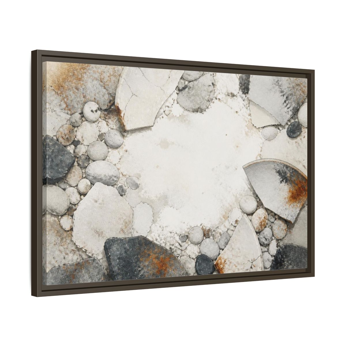 Side Mockup 11. Wabi Sabi Ceramic Shard shown as framed canvas print