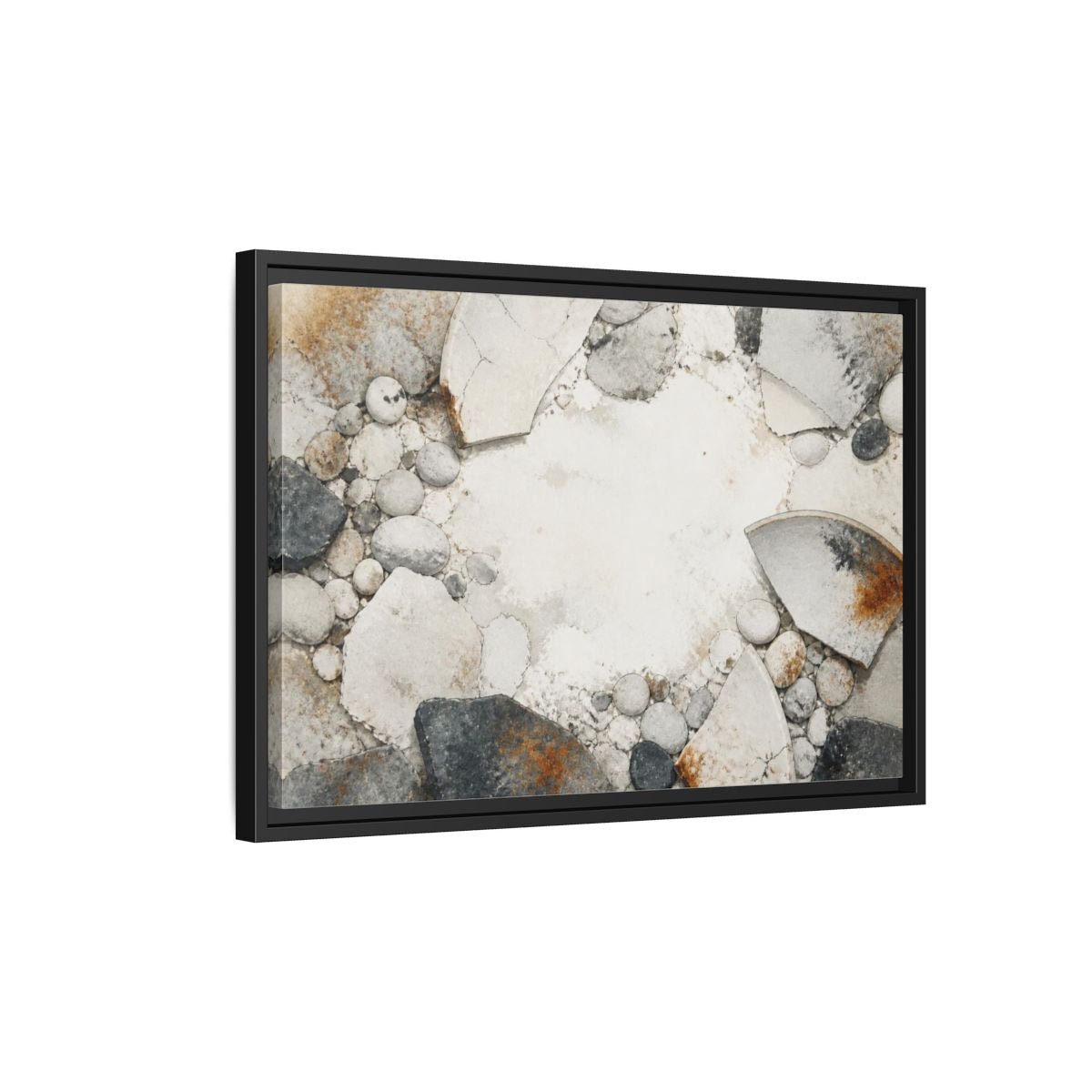 Side Mockup 3. Wabi Sabi Ceramic Shard shown as framed canvas print