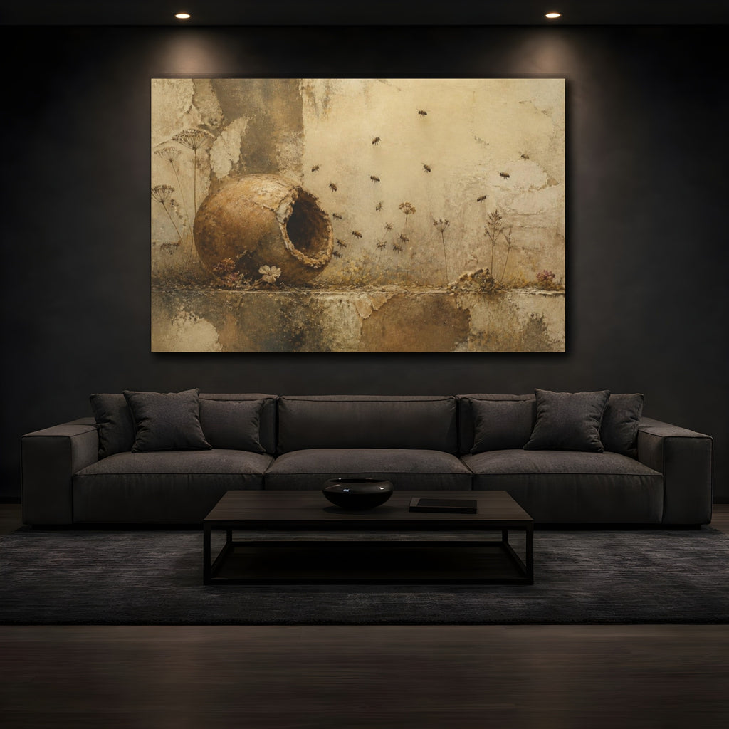 Mockup 3. Wabi Sabi Clay Hive shown as canvas print
