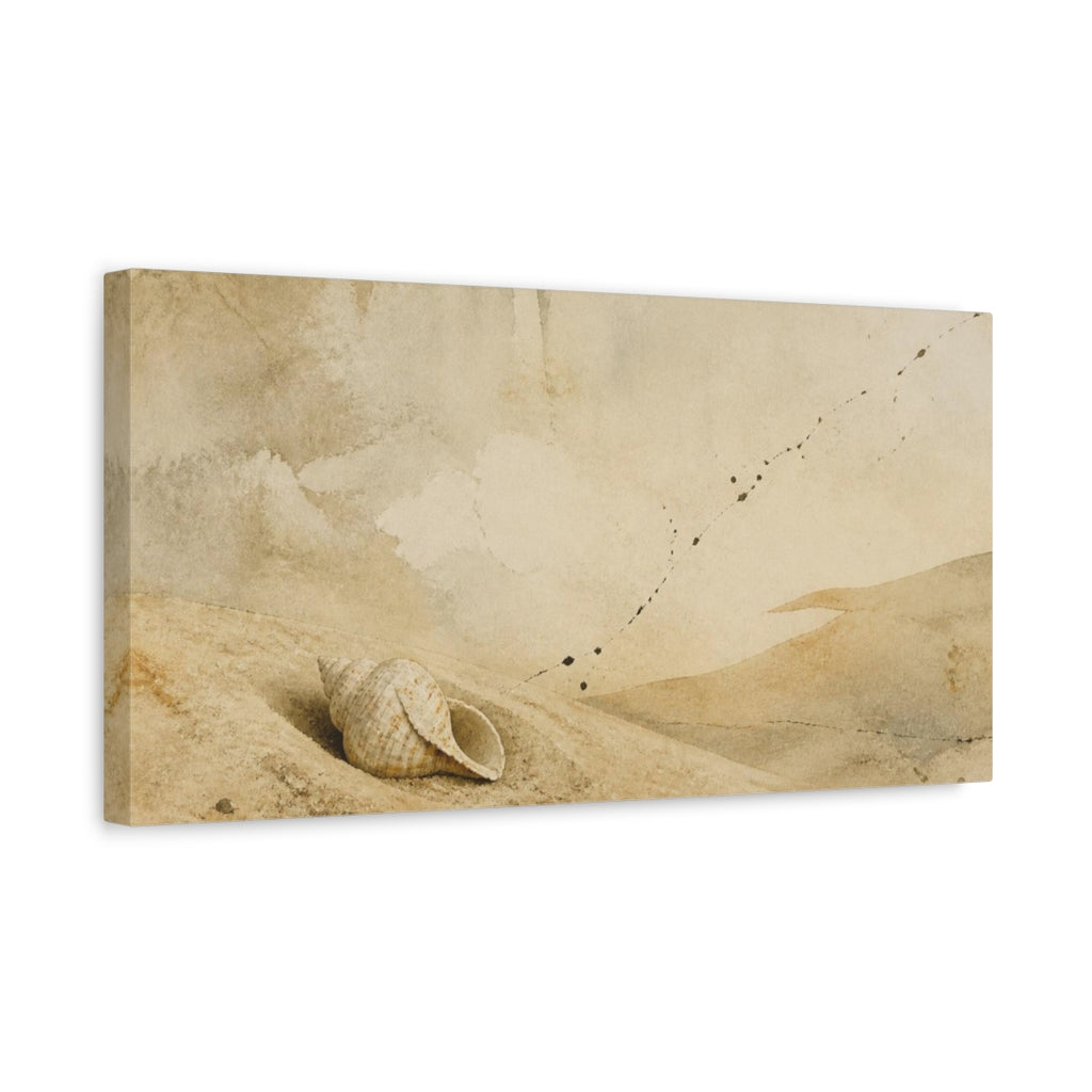 Side Mockup 3. Wabi Sabi Conch Shell shown as canvas print