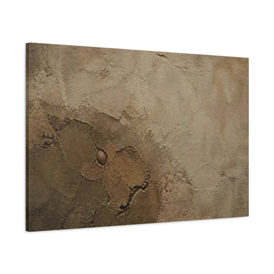 Main Mockup. Wabi Sabi Cracked Clay With Seed shown as canvas print