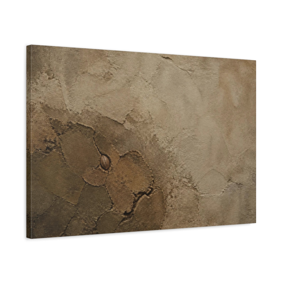 Side Mockup 2. Wabi Sabi Cracked Clay With Seed shown as canvas print