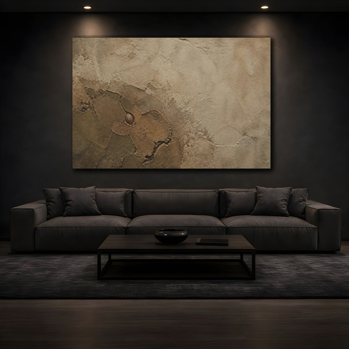 Mockup 3. Wabi Sabi Cracked Clay With Seed shown as canvas print
