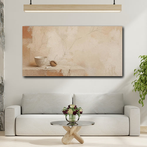Mockup 2. Wabi Sabi Cracked Cup shown as canvas print