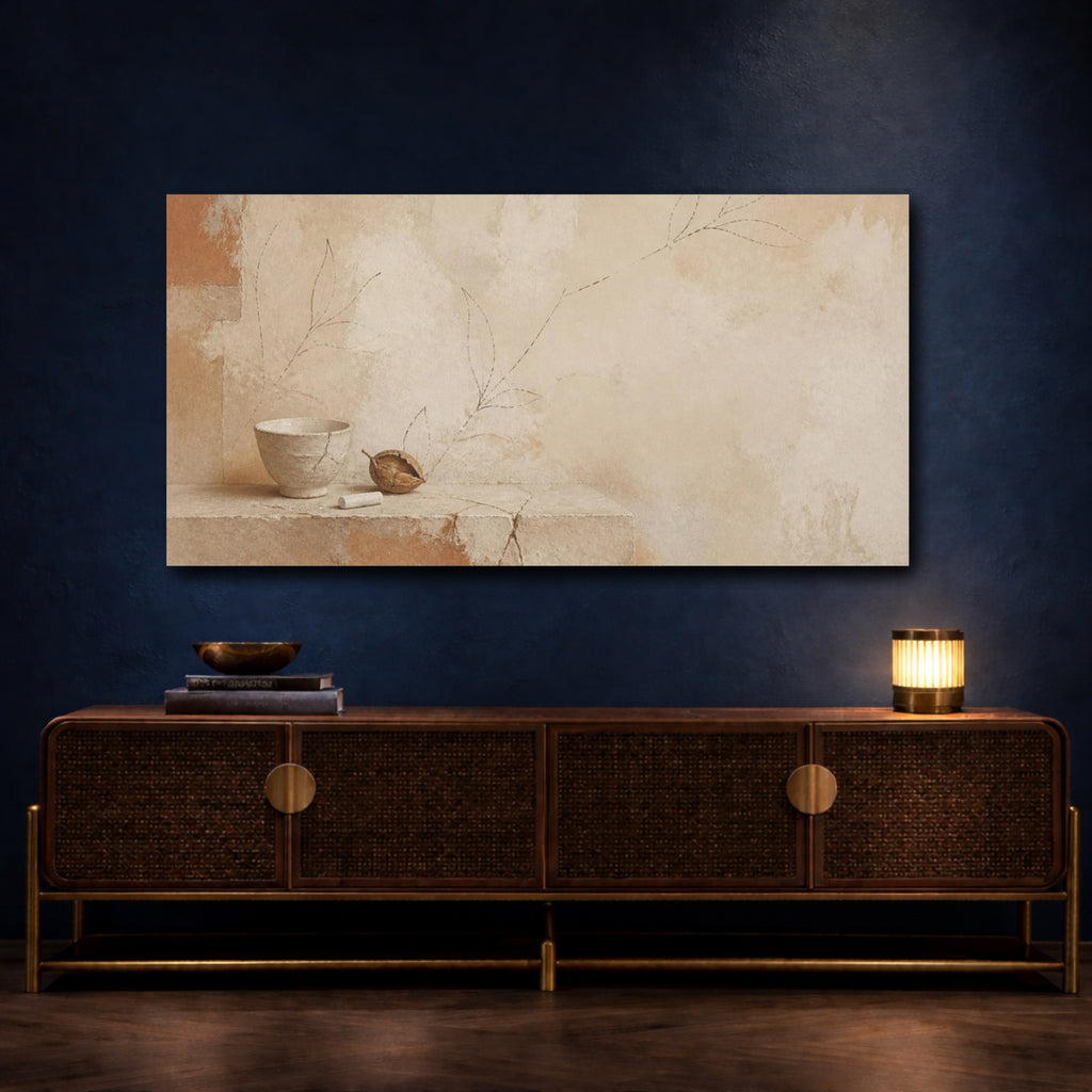 Mockup 4. Wabi Sabi Cracked Cup shown as canvas print