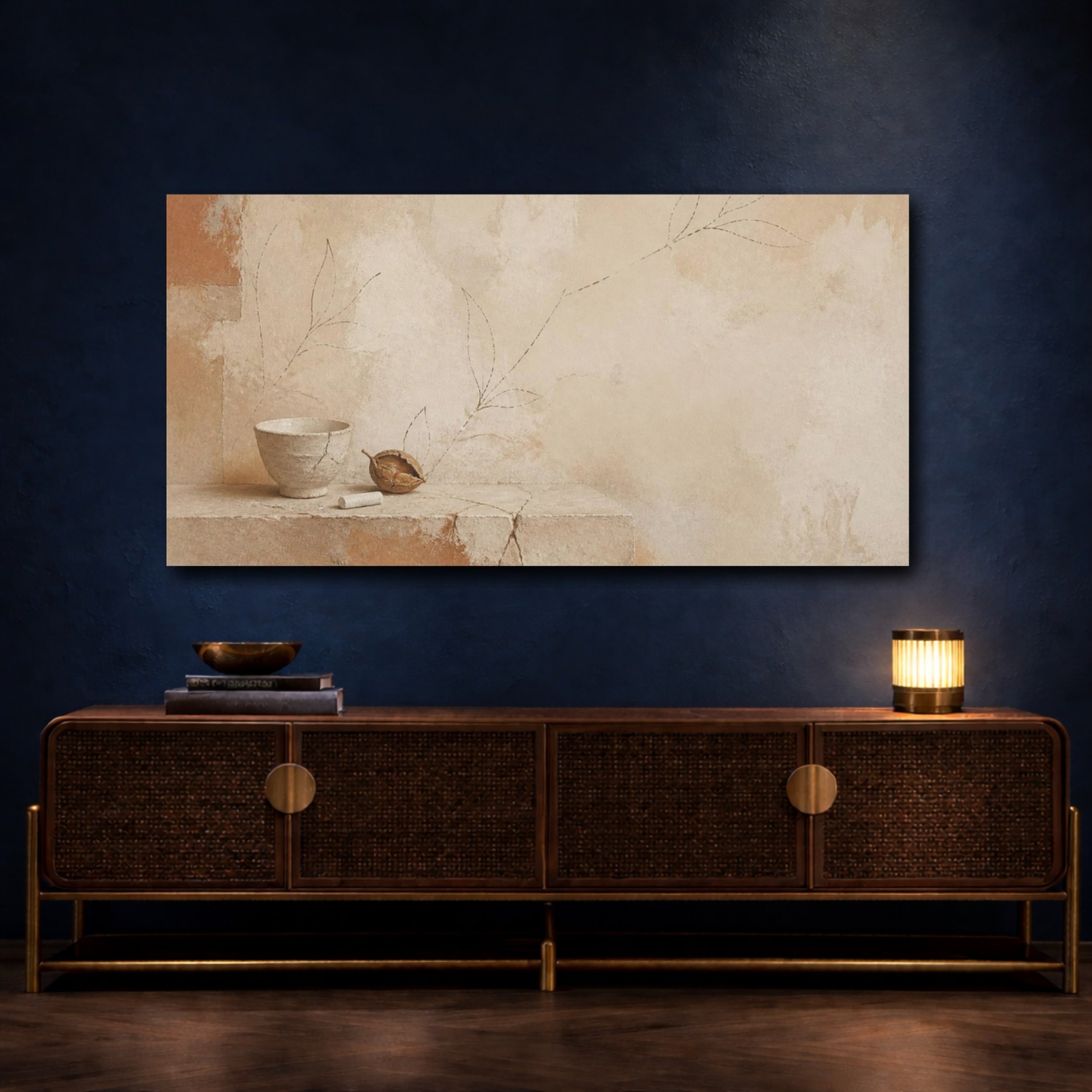 Mockup 4. Wabi Sabi Cracked Cup shown as canvas print