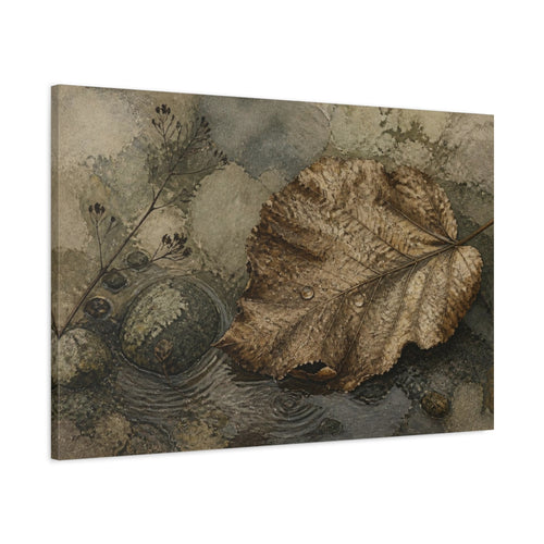 Main Mockup. Wabi Sabi Curled Leaf shown as canvas print