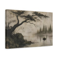 Side Mockup 4. Wabi Sabi Cypress Silhouette shown as canvas print