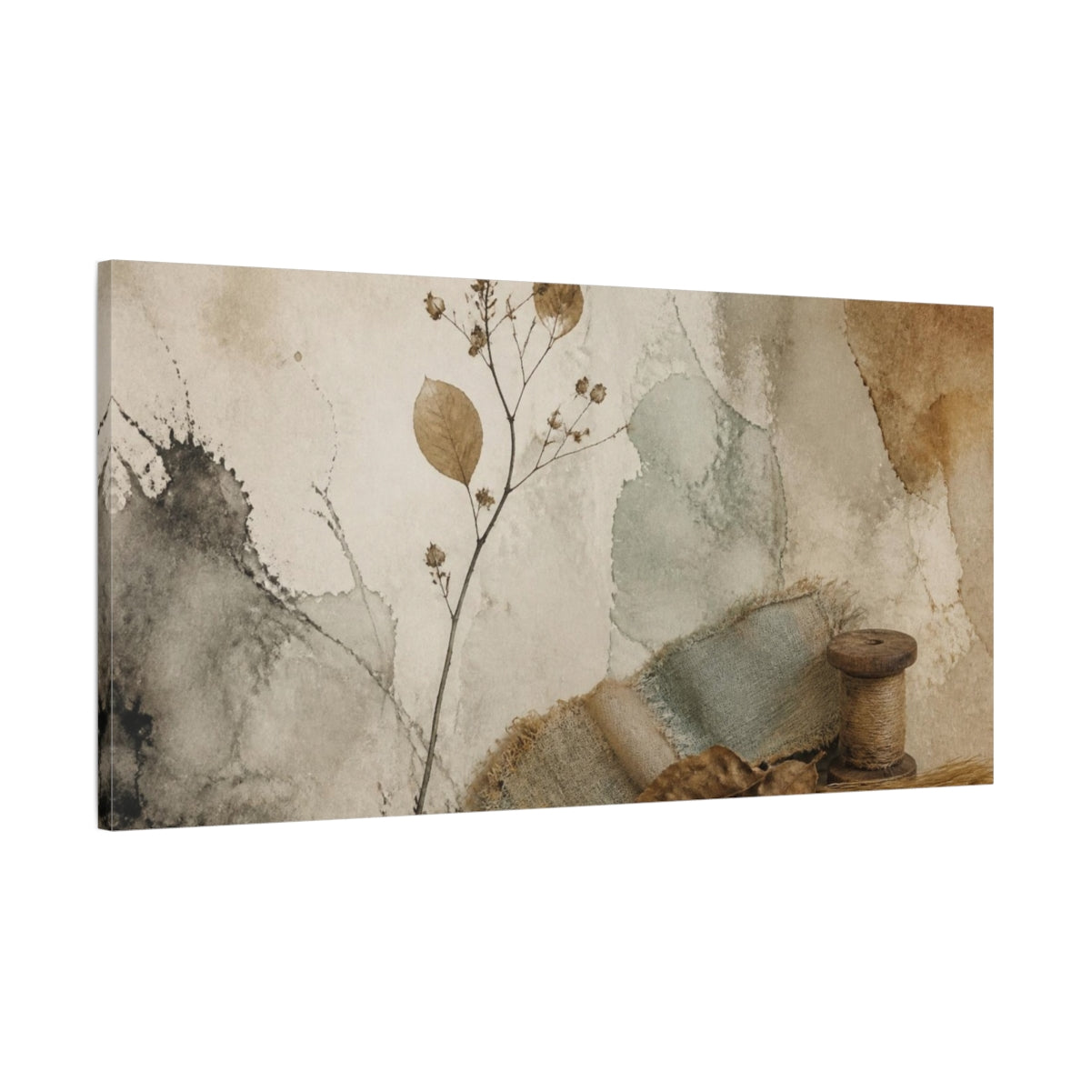 Main Mockup. Wabi Sabi Dried Branch shown as canvas print