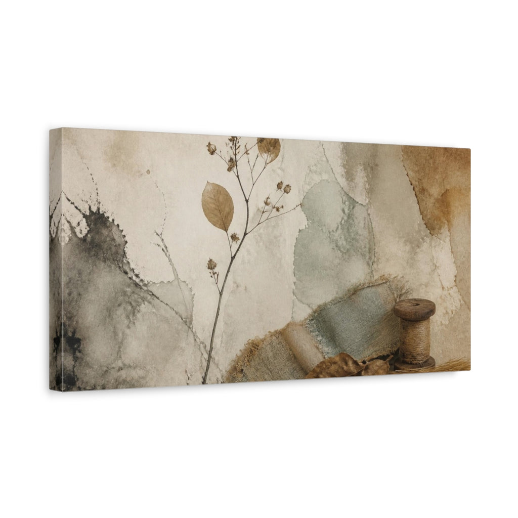 Side Mockup 3. Wabi Sabi Dried Branch shown as canvas print