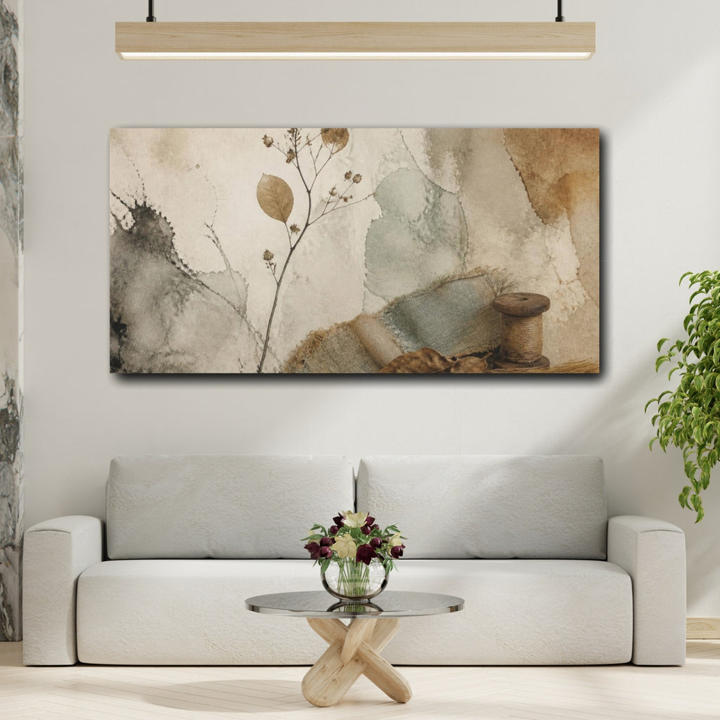 Mockup 2. Wabi Sabi Dried Branch shown as canvas print
