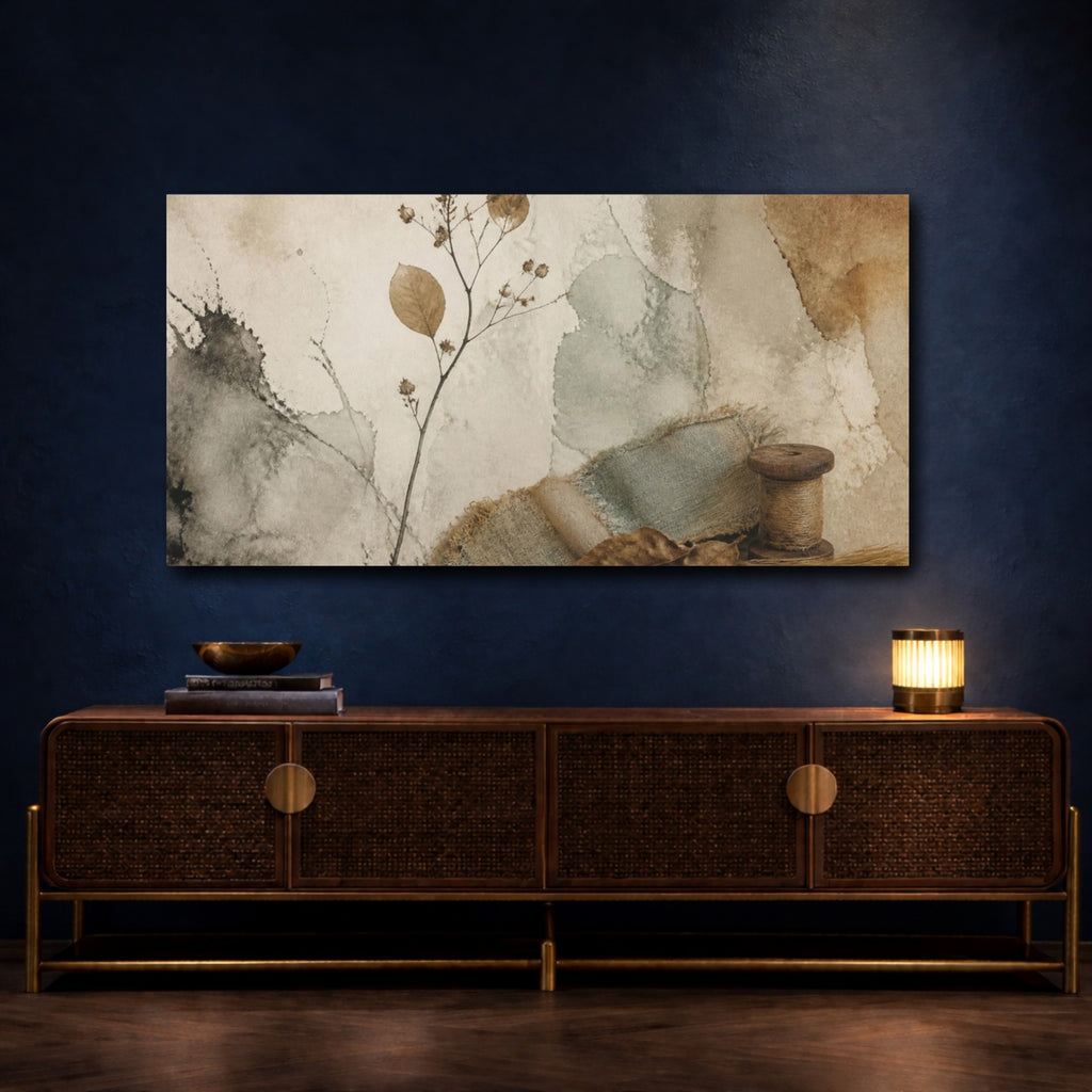 Mockup 4. Wabi Sabi Dried Branch shown as canvas print
