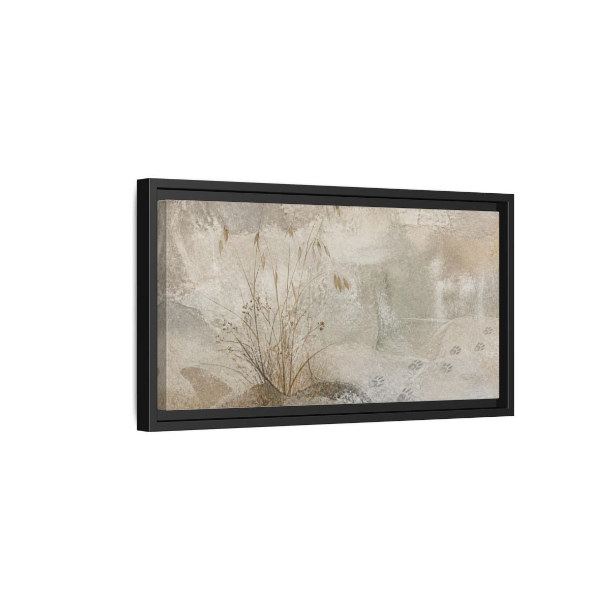 Side Mockup 8. Wabi Sabi Dried Grasses shown as framed canvas print