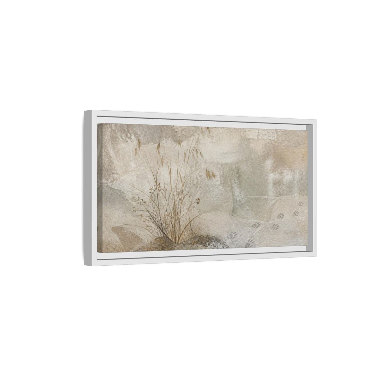 Side Mockup 6. Wabi Sabi Dried Grasses shown as framed canvas print