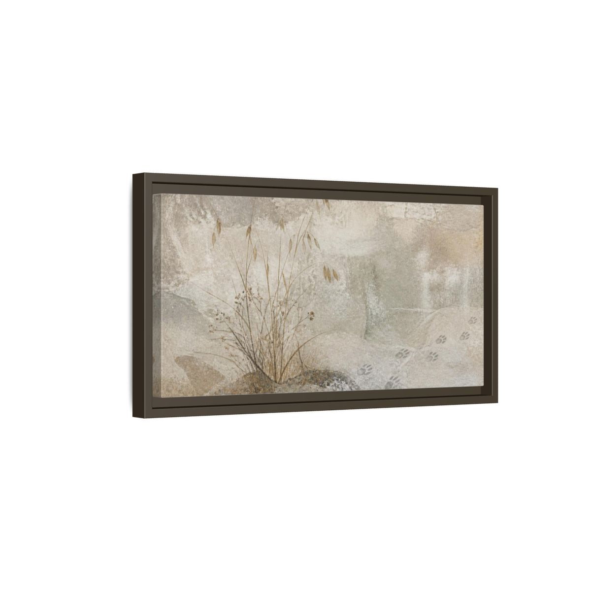 Side Mockup 7. Wabi Sabi Dried Grasses shown as framed canvas print