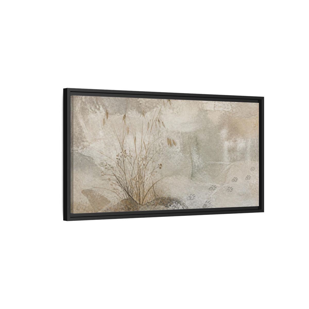 Side Mockup 2. Wabi Sabi Dried Grasses shown as framed canvas print