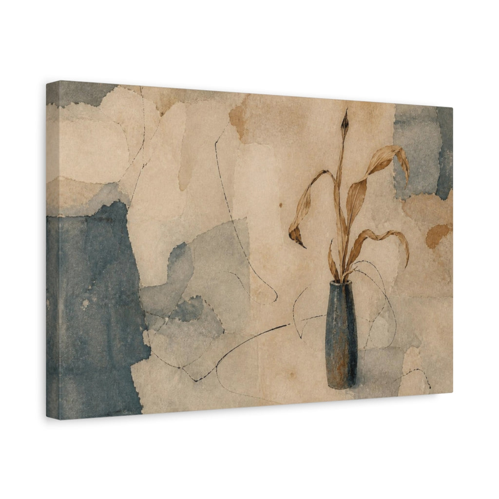 Side Mockup 4. Wabi Sabi Dried Leaves shown as canvas print