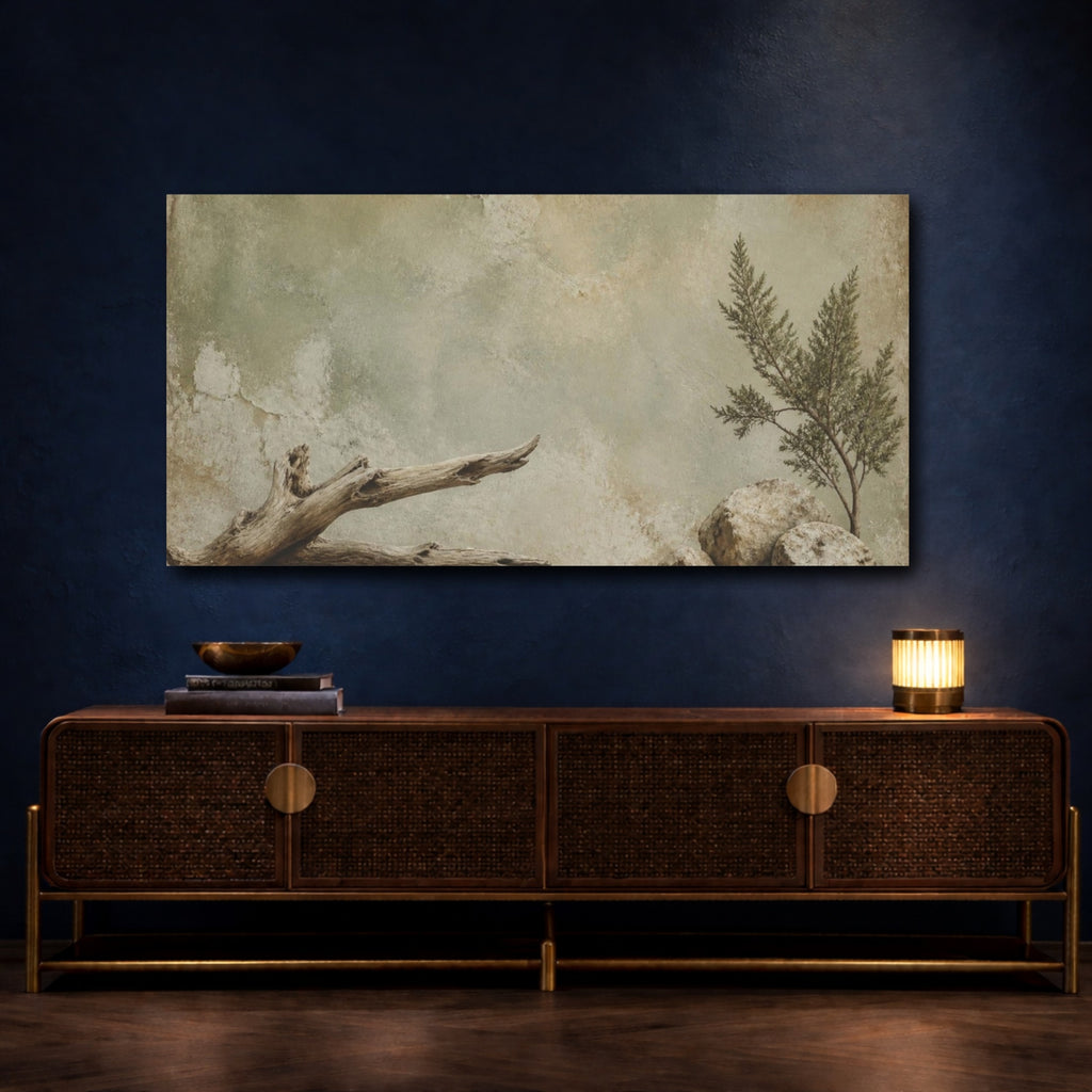 Mockup 4. Wabi Sabi Driftwood shown as canvas print