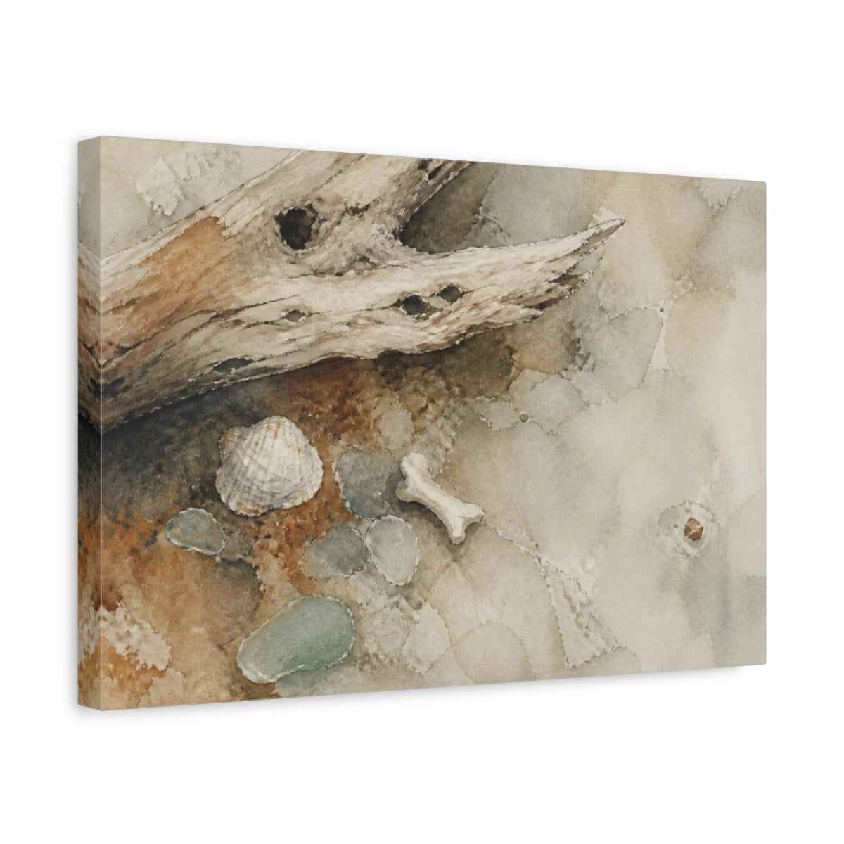 Side Mockup 4. Wabi Sabi Driftwood Study shown as canvas print