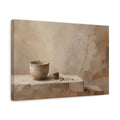 Side Mockup 4. Wabi Sabi Earthen Cup shown as canvas print