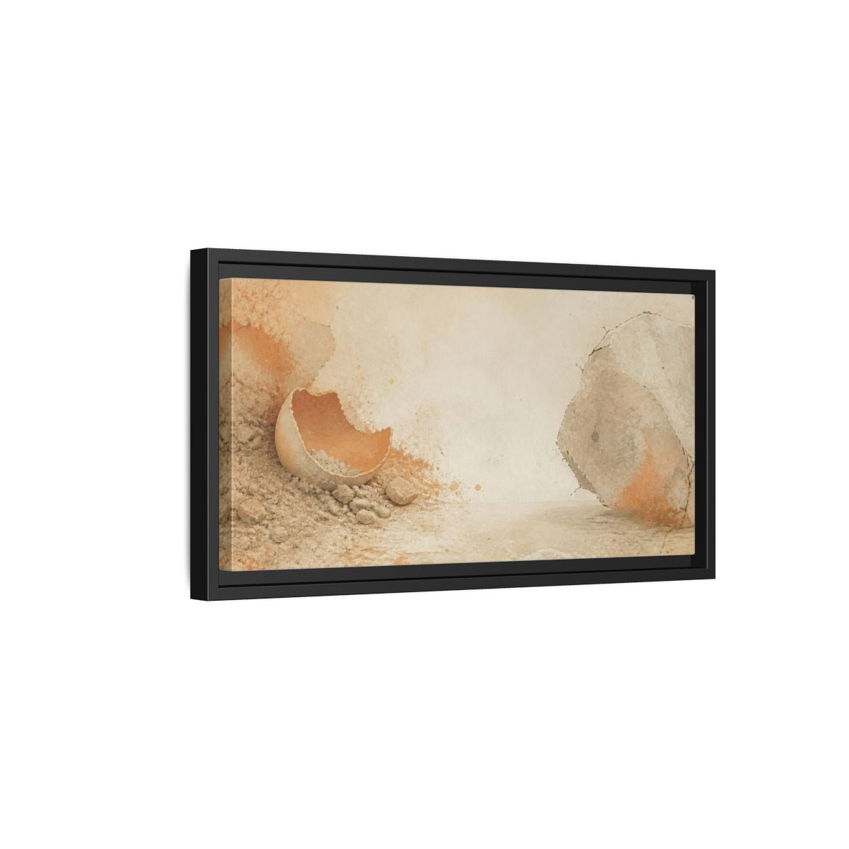 Side Mockup 8. Wabi Sabi Eggshell Still Life shown as framed canvas print