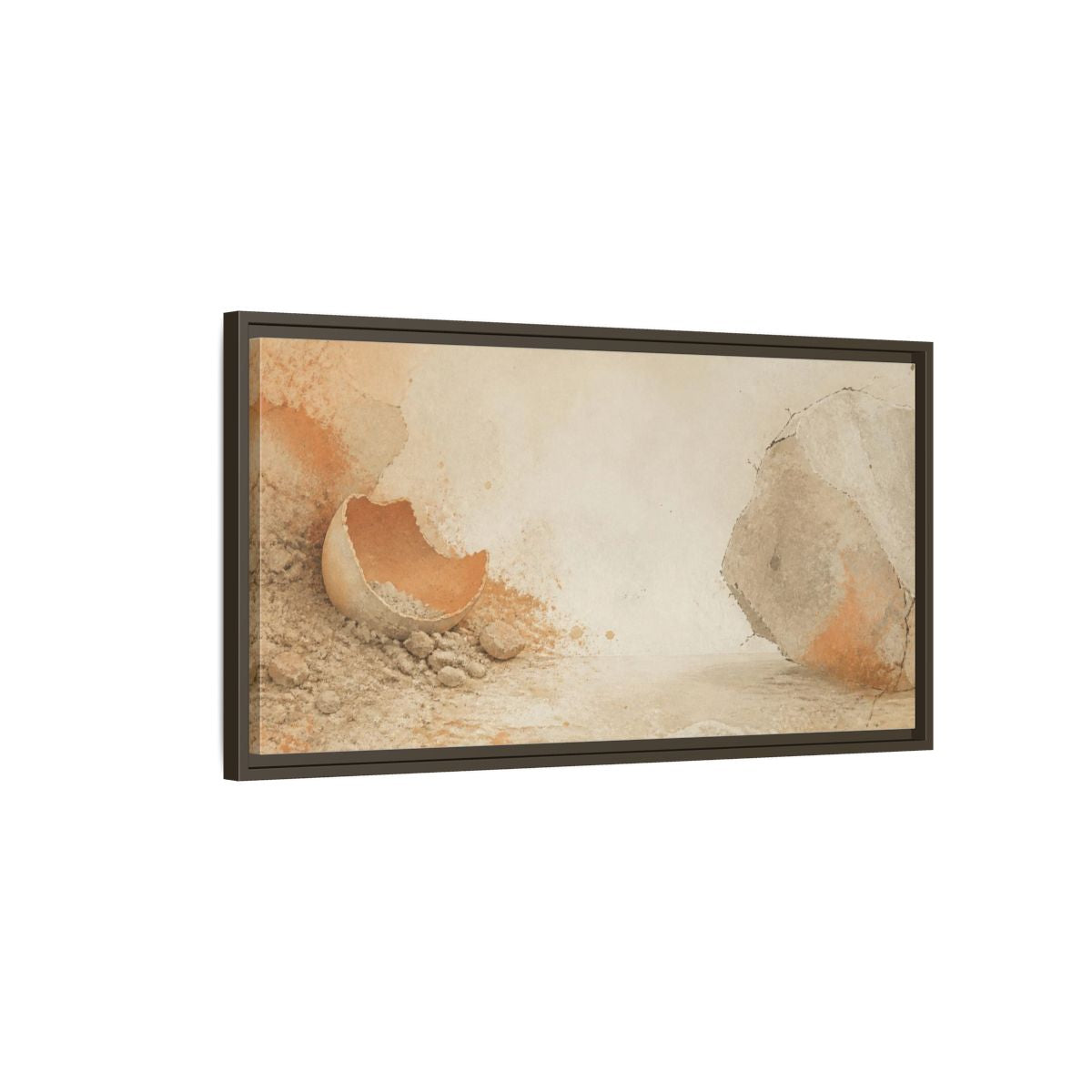 Main Mockup. Wabi Sabi Eggshell Still Life shown as framed canvas print
