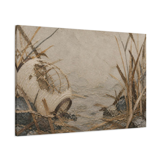 Main Mockup. Wabi Sabi Fallen Lantern shown as canvas print