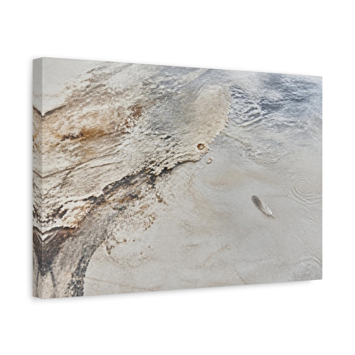 Side Mockup 4. Wabi Sabi Feather shown as canvas print