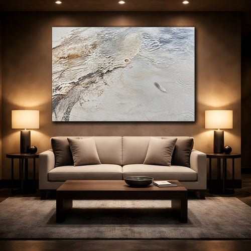 Mockup 2. Wabi Sabi Feather shown as canvas print