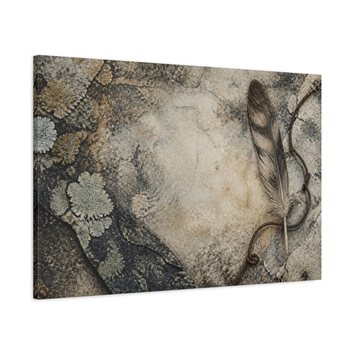 Main Mockup. Wabi Sabi Feather Study shown as canvas print
