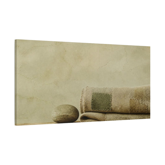 Main Mockup. Wabi Sabi Folded Linen & Stone shown as canvas print