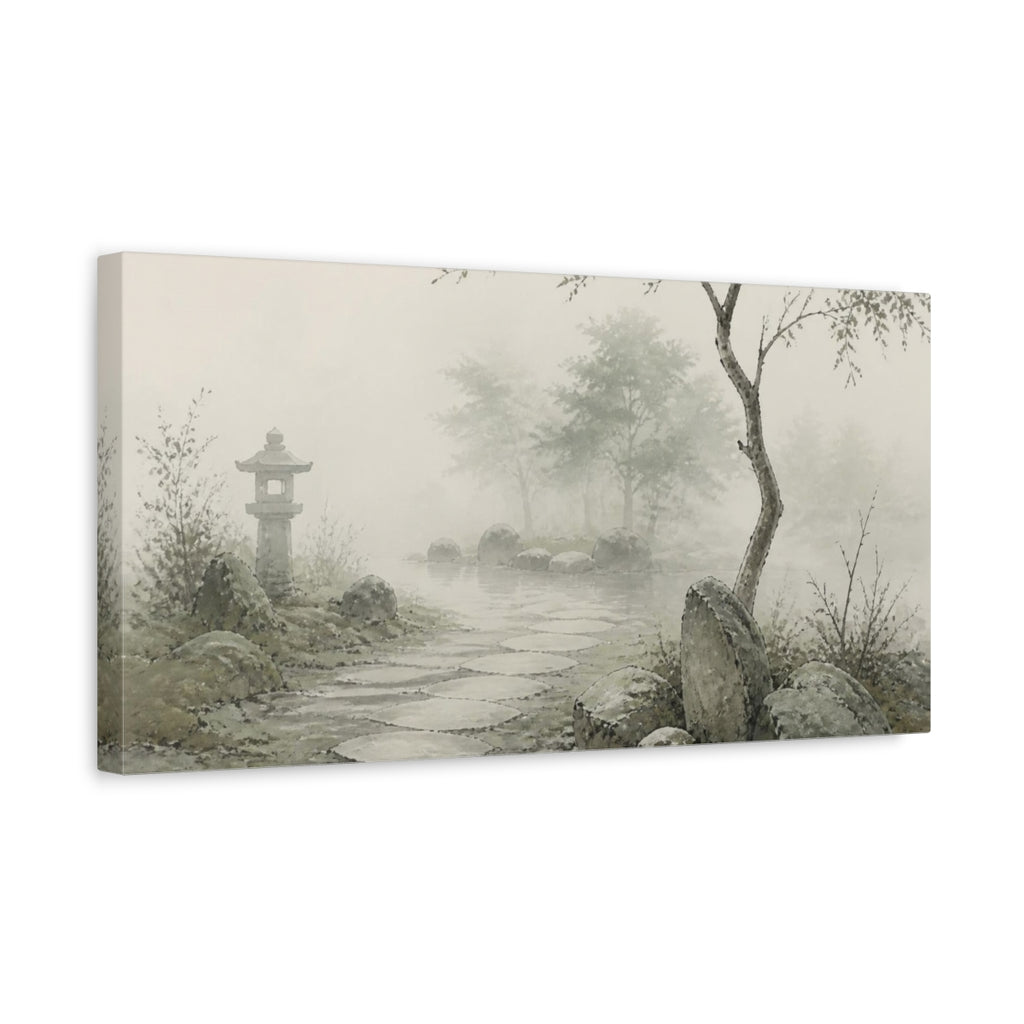 Side Mockup 3. Wabi Sabi Garden Path shown as canvas print