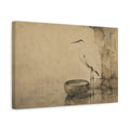 Side Mockup 4. Wabi Sabi Heron Basin shown as canvas print