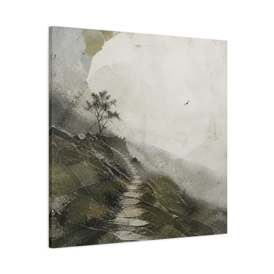 Main Mockup. Wabi Sabi Hillside Path shown as canvas print