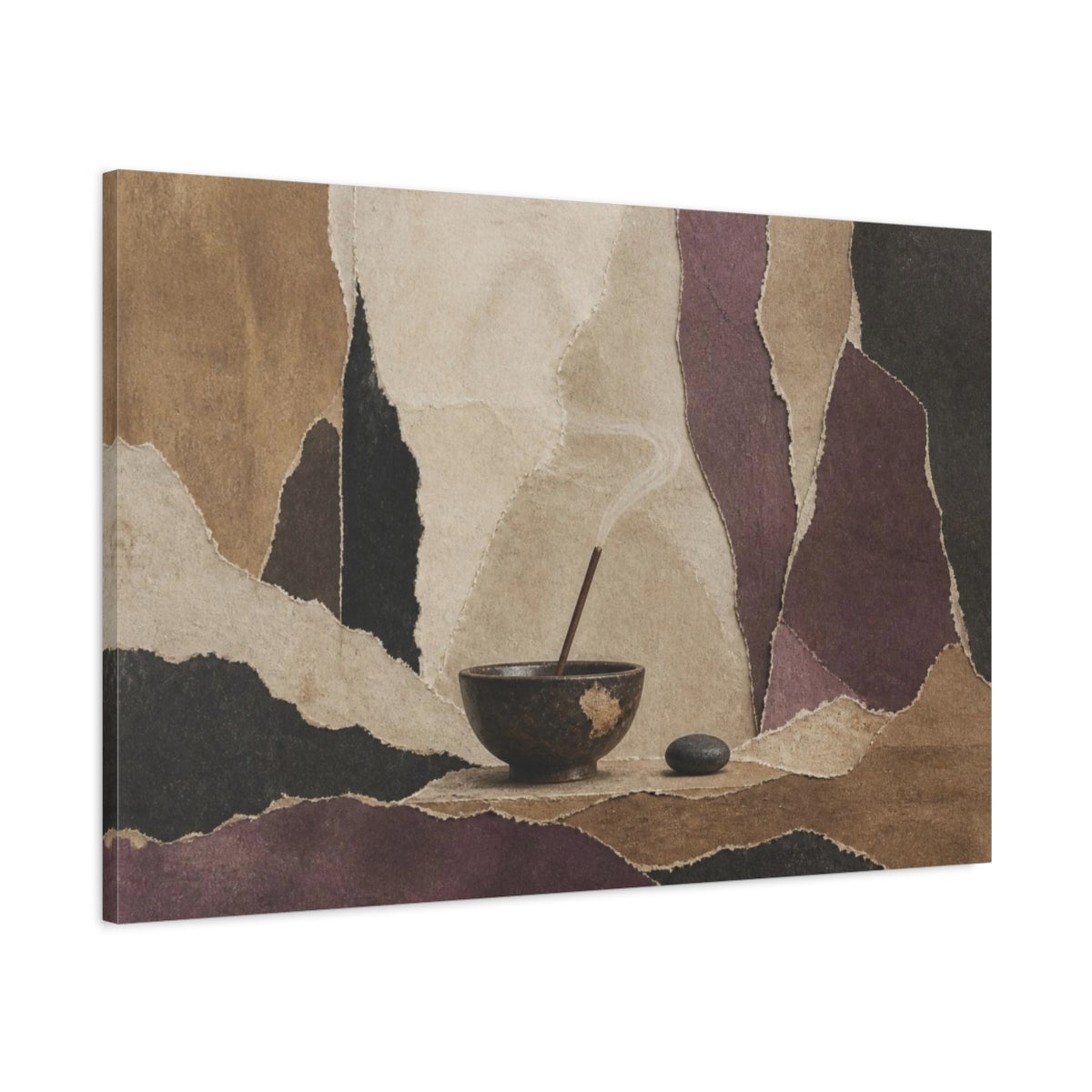 Main Mockup. Wabi Sabi Incense Bowl shown as canvas print