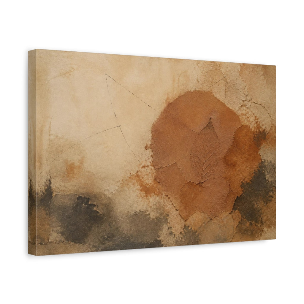 Side Mockup 4. Wabi Sabi Leaf Imprint shown as canvas print