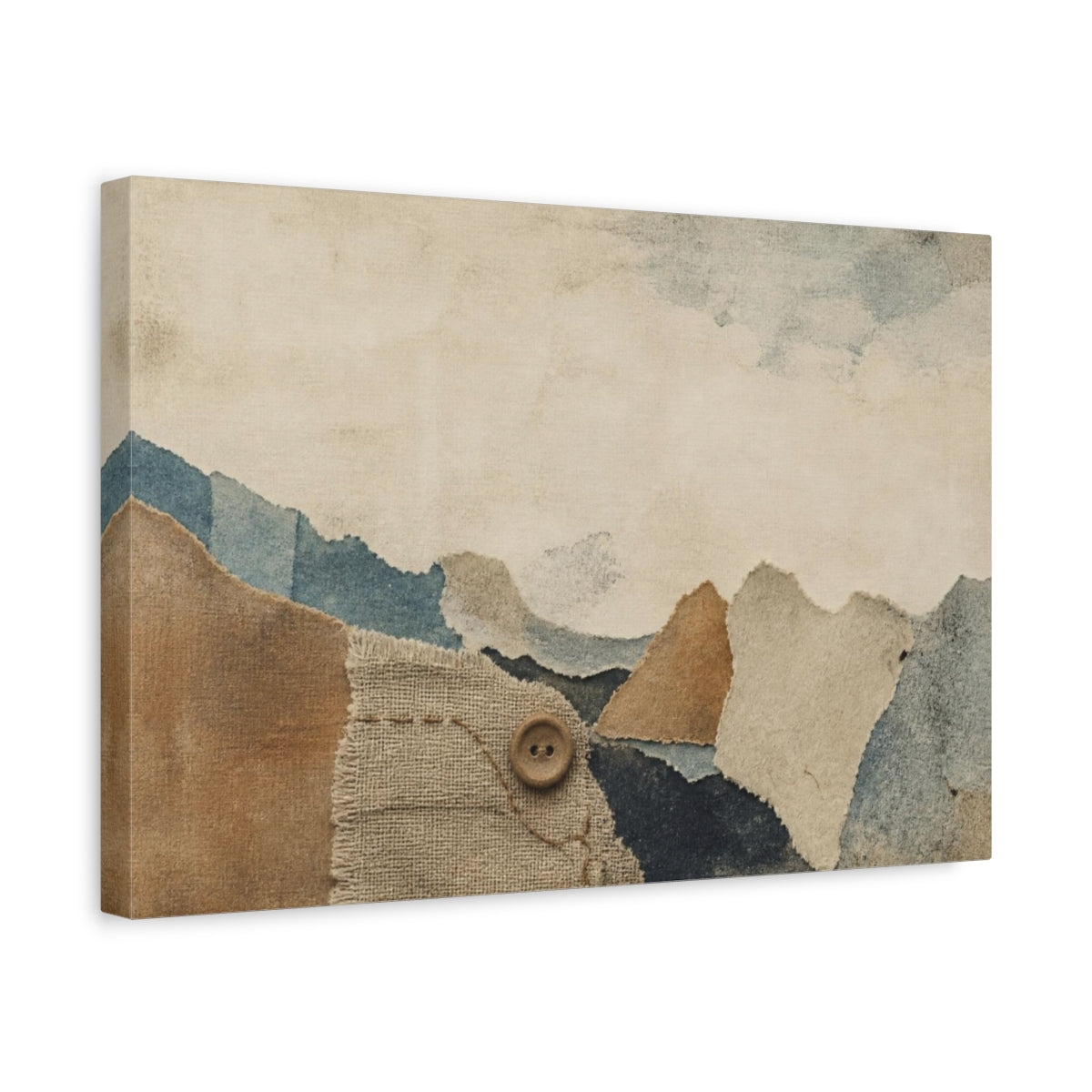 Side Mockup 4. Wabi Sabi Linen Collage shown as canvas print