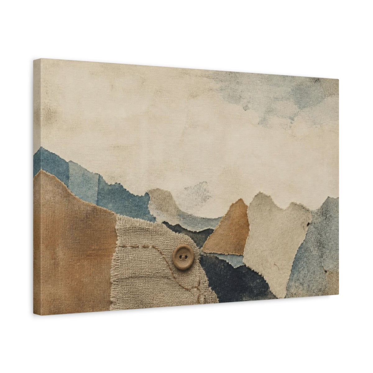 Side Mockup 3. Wabi Sabi Linen Collage shown as canvas print